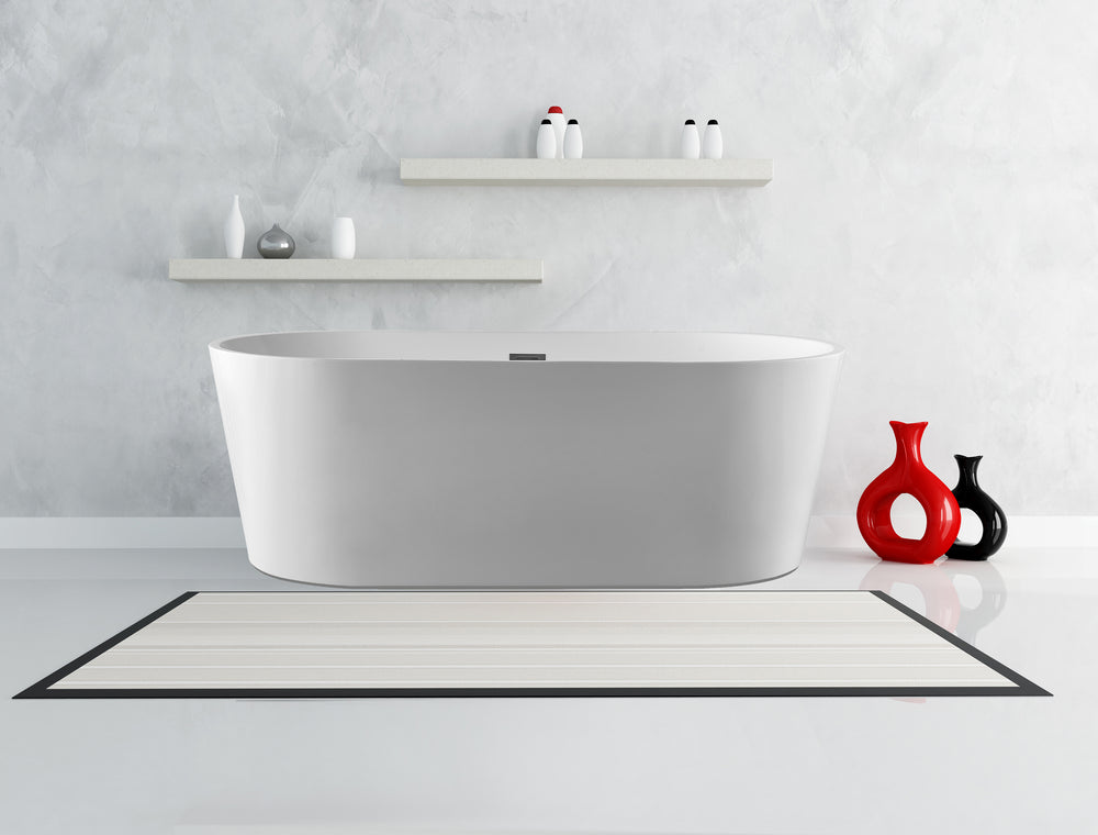 Cartisan Design 60-inch BT-03 Gloss White Modern Freestanding Bathtub (Acrylic)