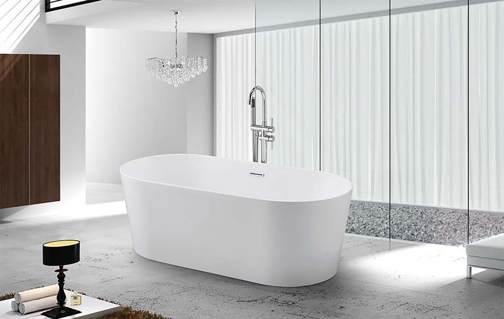 Cartisan Design 60-inch BT-03 Gloss White Modern Freestanding Bathtub (Acrylic)