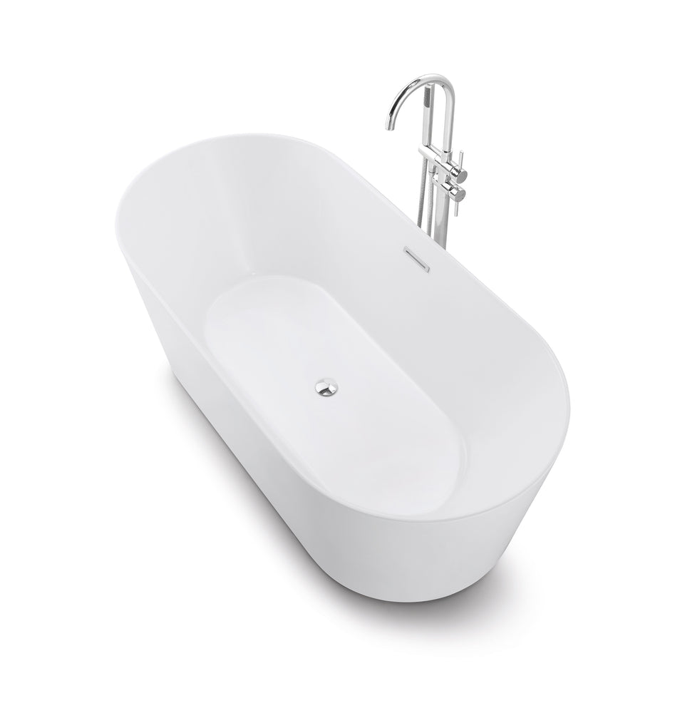 Cartisan Design 60-inch BT-03 Gloss White Modern Freestanding Bathtub (Acrylic)
