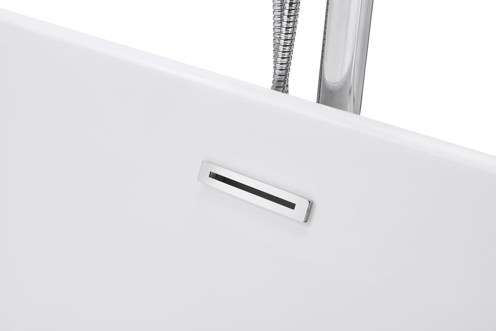 Cartisan Design 60-inch BT-03 Gloss White Modern Freestanding Bathtub (Acrylic)