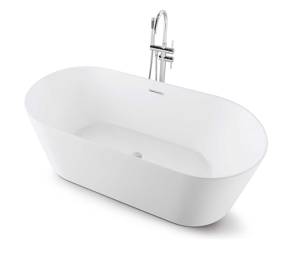 Cartisan Design 60-inch BT-03 Gloss White Modern Freestanding Bathtub (Acrylic)