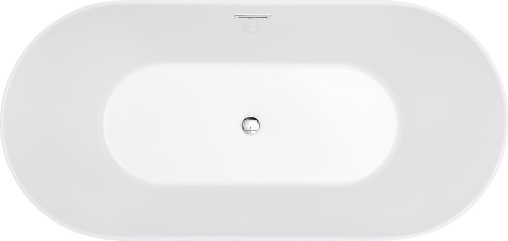 Cartisan Design 60-inch BT-03 Gloss White Modern Freestanding Bathtub (Acrylic)