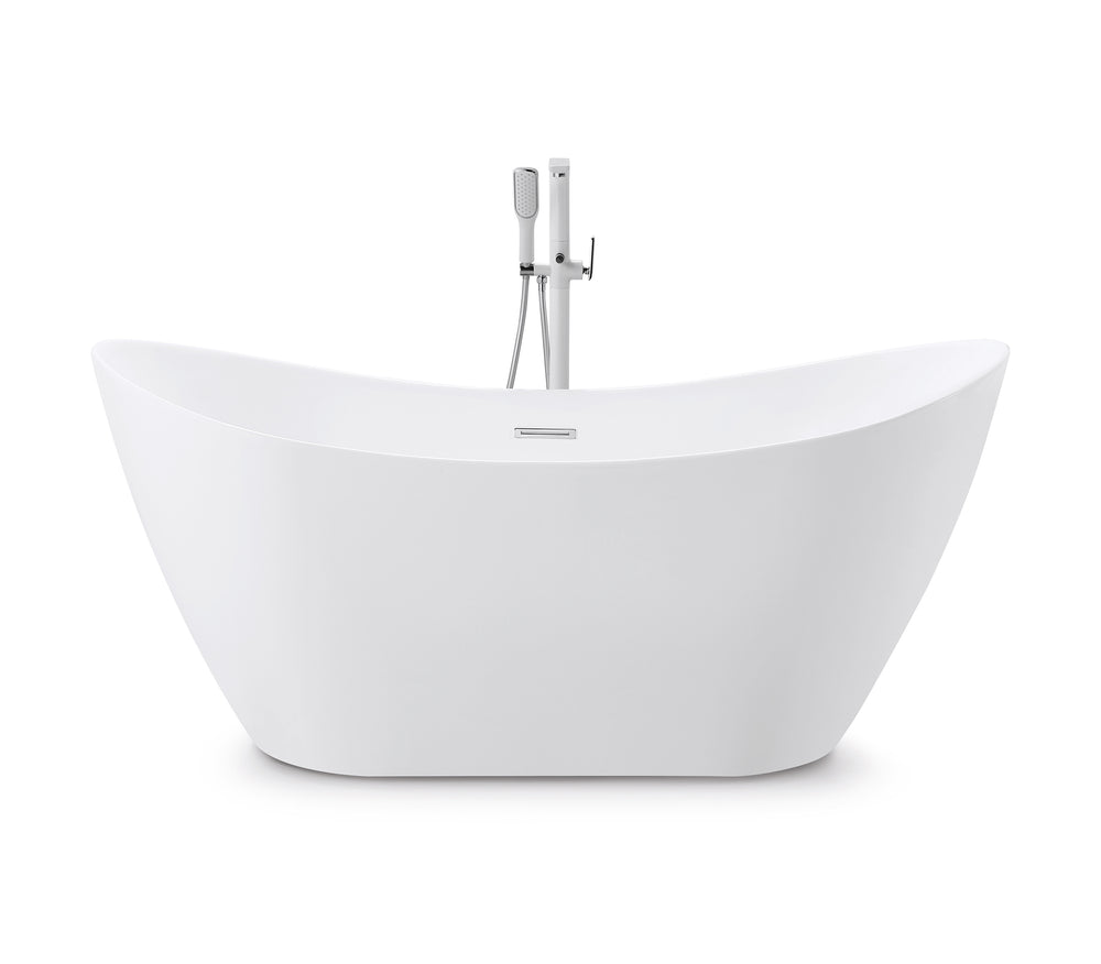 Cartisan Design 60-inch BT-06 Gloss White Modern Freestanding Bathtub (Acrylic)