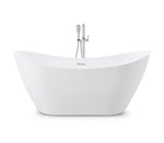 Cartisan Design 60-inch BT-06 Gloss White Modern Freestanding Bathtub (Acrylic)