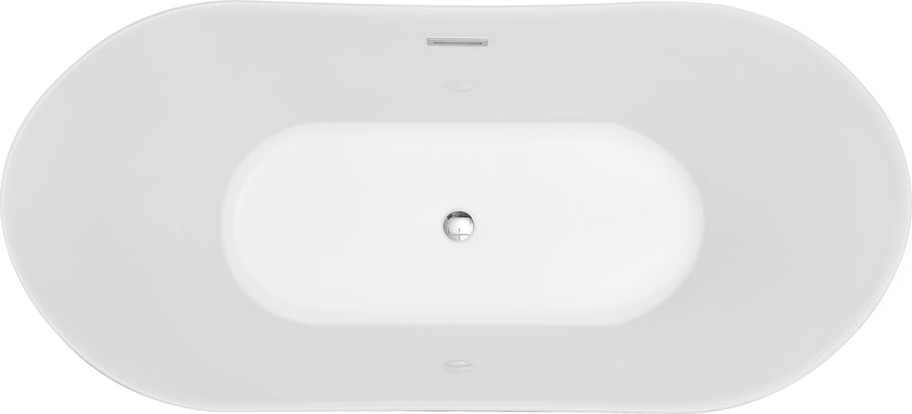 Cartisan Design 60-inch BT-06 Gloss White Modern Freestanding Bathtub (Acrylic)