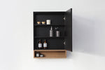 Medicine Cabinet Bergen 24-inch Matte Black/Pecan Oak