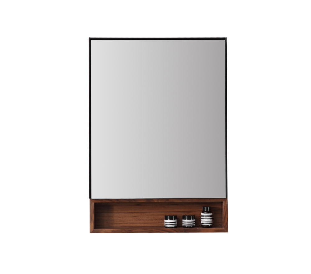 Medicine Cabinet Bergen 24-inch Matte Black/Walnut