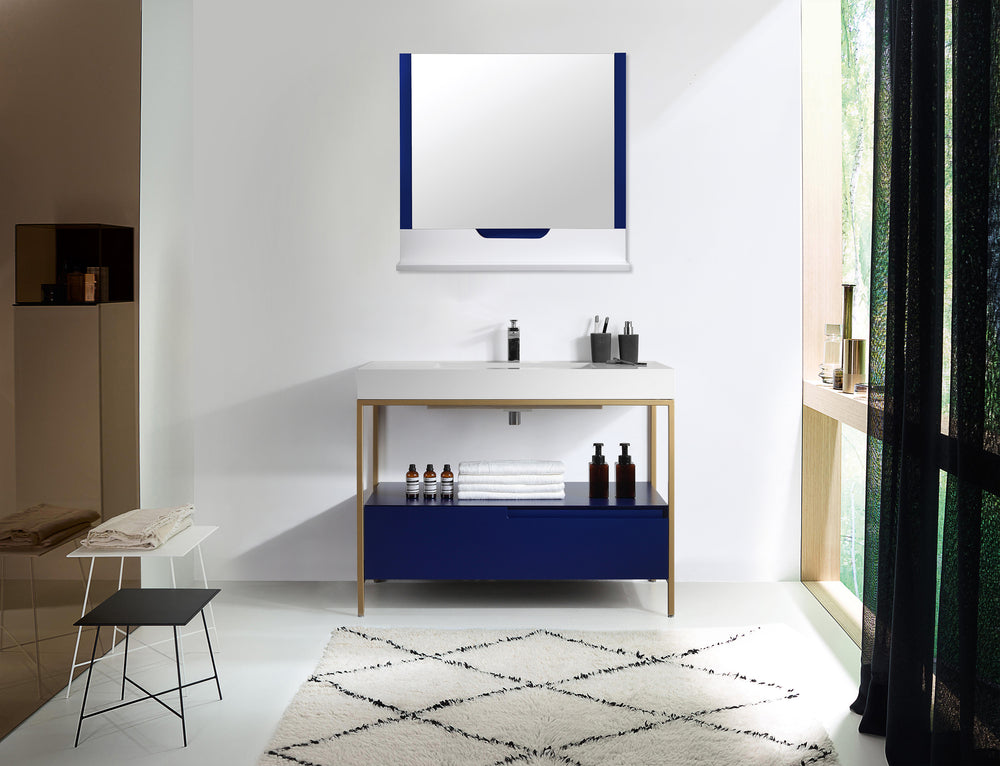 Mirror Regia 36-inch Navy Blue/Matte White