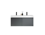 MANAROLA 48”  DARK GRAY WITH THICK QUARTZ WALL MOUNT MODERN BATHROOM VANITY