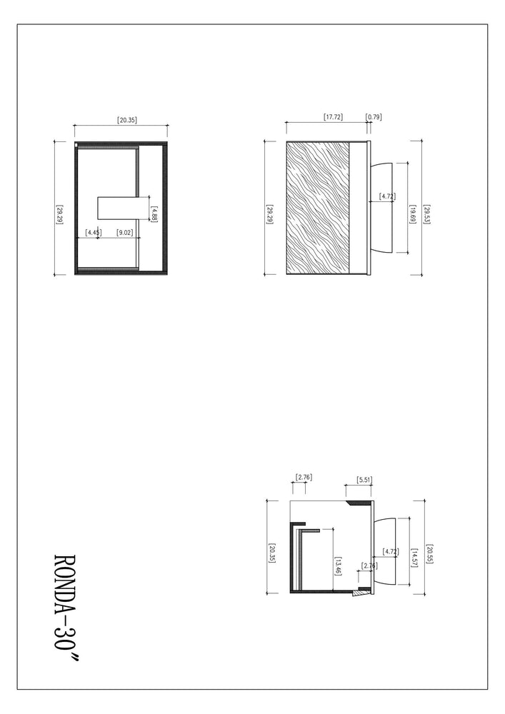 RONDA 30” SMOKE GRAY OAK WALL MOUNT MODERN BATHROOM VANITY