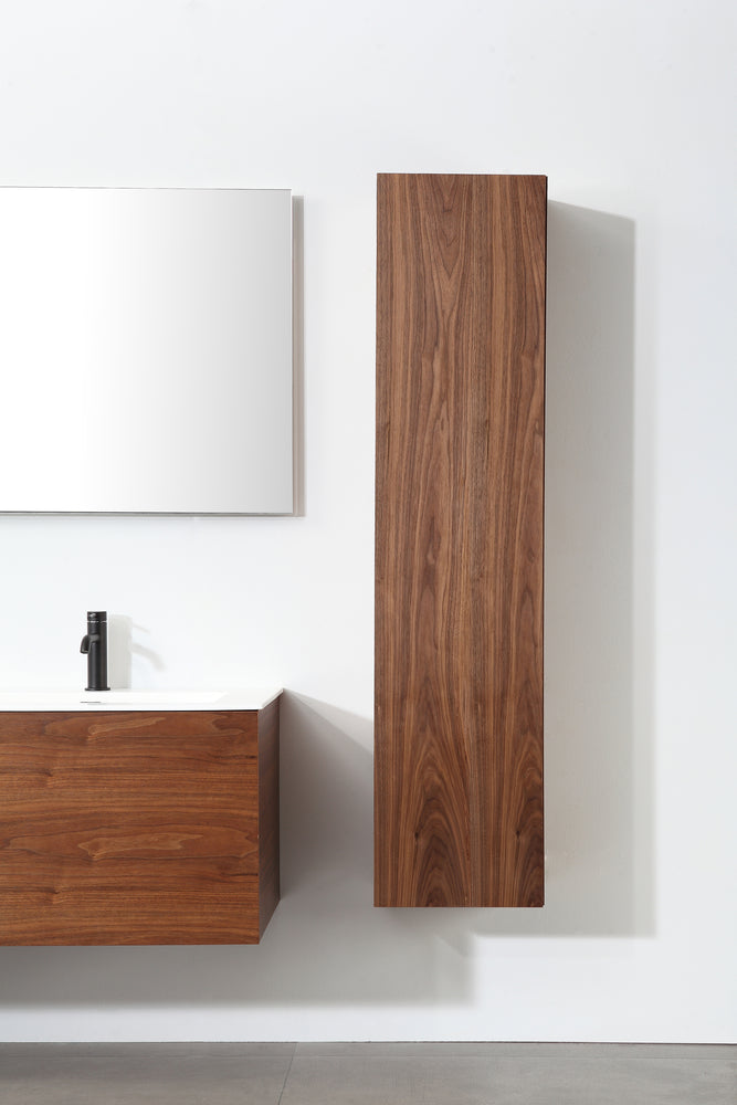 FIGURE 13" WALNUT WALL MOUNT MODERN BATHROOM SIDE CABINET