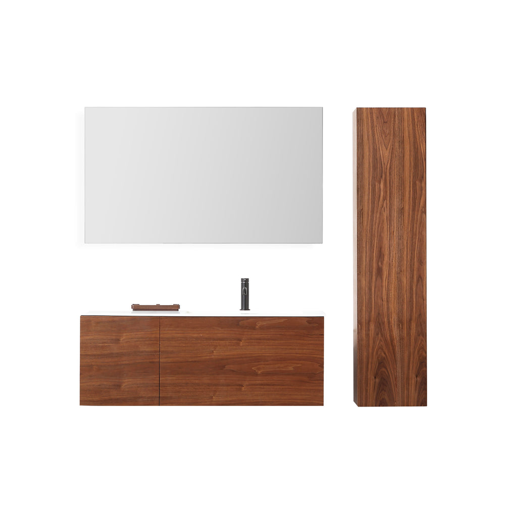 FIGURE 13" WALNUT WALL MOUNT MODERN BATHROOM SIDE CABINET