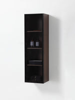 LUCE 13" CHESTNUT OAK/GLASS WALL MOUNT MODERN BATHROOM SIDE CABINET