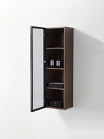 LUCE 13" CHESTNUT OAK/GLASS WALL MOUNT MODERN BATHROOM SIDE CABINET