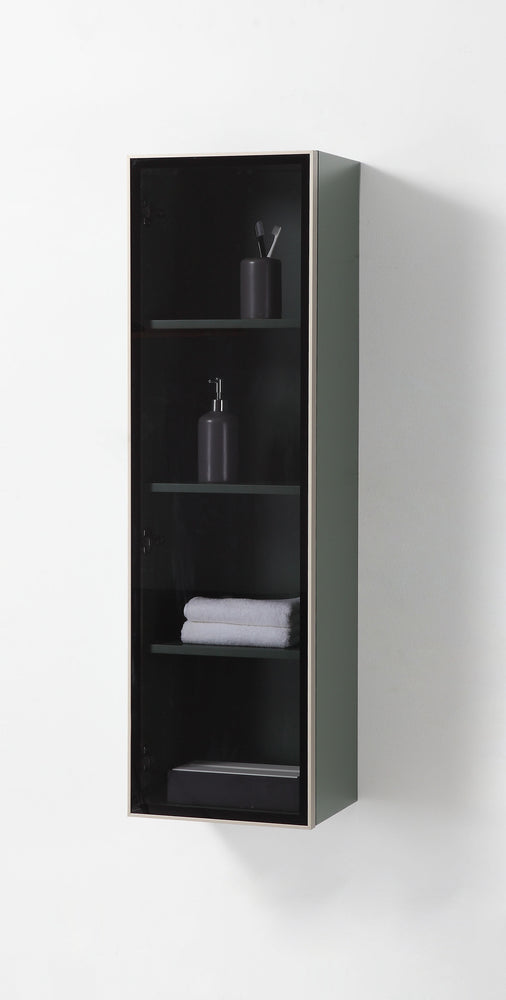 LUCE 13" FOREST GREEN/GLASS WALL MOUNT MODERN BATHROOM SIDE CABINET