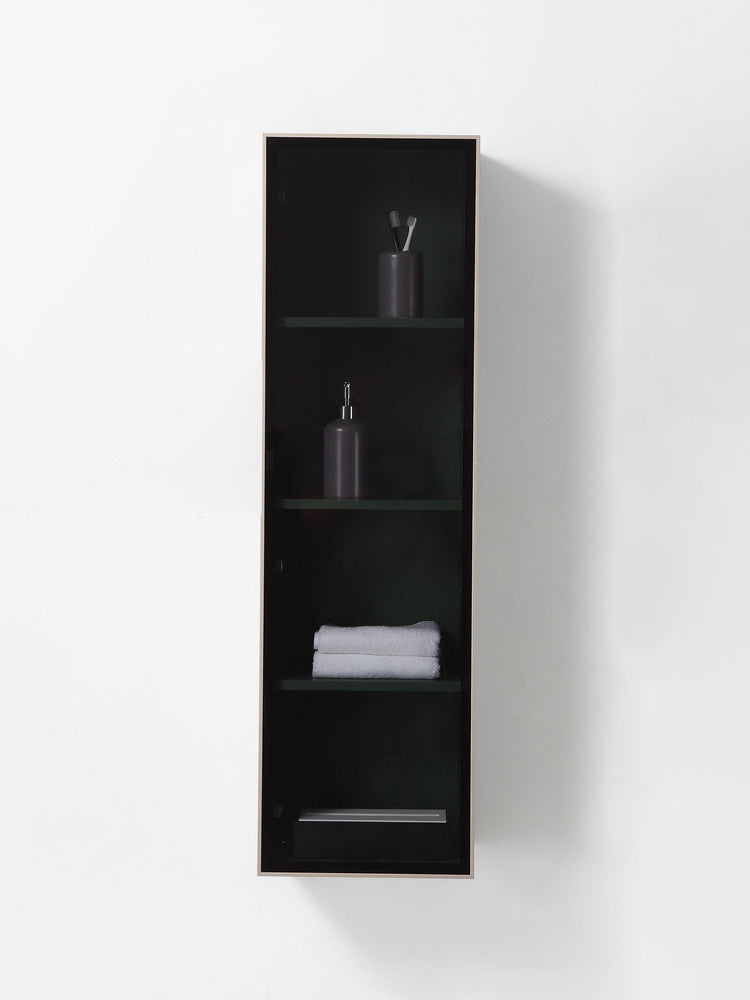 LUCE 13" FOREST GREEN/GLASS WALL MOUNT MODERN BATHROOM SIDE CABINET