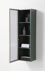 LUCE 13" FOREST GREEN/GLASS WALL MOUNT MODERN BATHROOM SIDE CABINET