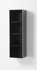 LUCE 13" FOREST GREEN/GLASS WALL MOUNT MODERN BATHROOM SIDE CABINET