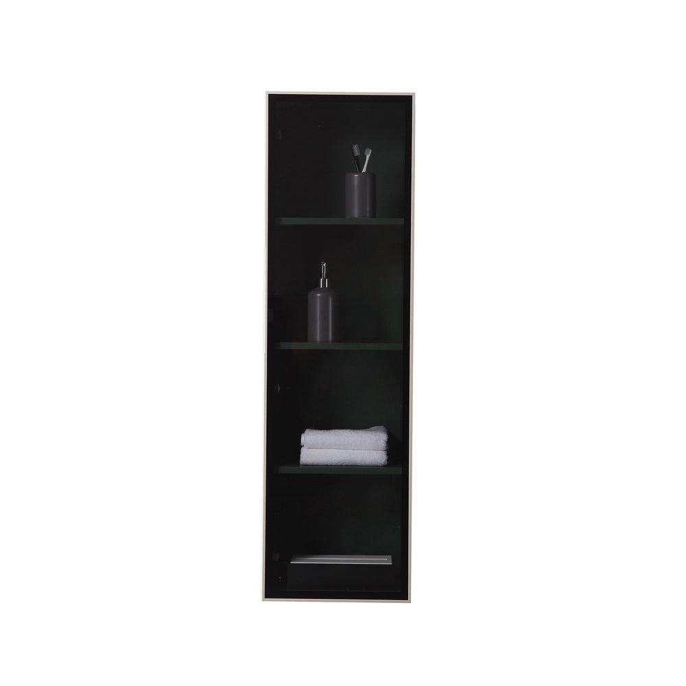 LUCE 13" FOREST GREEN/GLASS WALL MOUNT MODERN BATHROOM SIDE CABINET