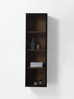 LUCE 13" PECAN OAK/GLASS WALL MOUNT MODERN BATHROOM SIDE CABINET