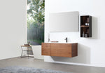 SHADOW 12" WALNUT WALL MOUNT MODERN BATHROOM SIDE CABINET