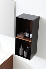 SHADOW 12" WALNUT WALL MOUNT MODERN BATHROOM SIDE CABINET