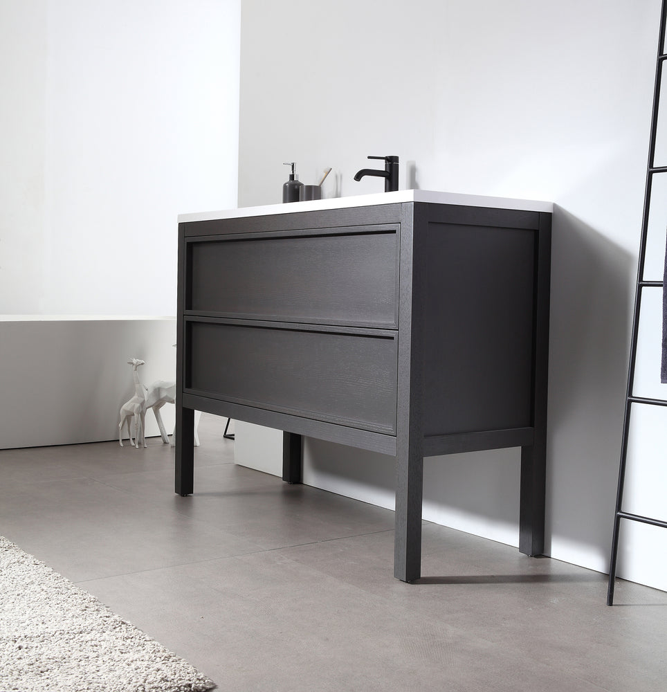 ANNECY 48”  CHARCOAL OAK FREESTANDING MODERN BATHROOM VANITY