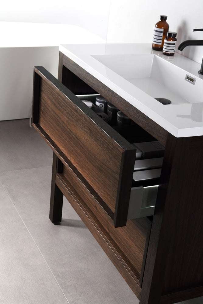 ANNECY 36”  DARK WALNUT FREESTANDING MODERN BATHROOM VANITY