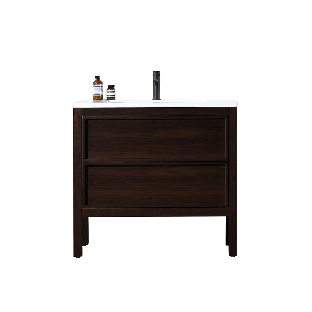 ANNECY 36”  DARK WALNUT FREESTANDING MODERN BATHROOM VANITY