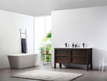 ANNECY 55” DARK WALNUT FREESTANDING MODERN BATHROOM VANITY