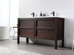 ANNECY 55” DARK WALNUT FREESTANDING MODERN BATHROOM VANITY