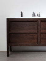 ANNECY 55” DARK WALNUT FREESTANDING MODERN BATHROOM VANITY