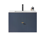 BARCELONA 30” DARK BLUE WALL MOUNT MODERN BATHROOM VANITY