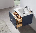 BARCELONA 30” DARK BLUE WALL MOUNT MODERN BATHROOM VANITY