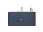 BARCELONA 42” DARK BLUE WALL MOUNT MODERN BATHROOM VANITY