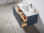 BARCELONA 42” DARK BLUE WALL MOUNT MODERN BATHROOM VANITY