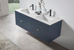 BARCELONA 60” DARK BLUE WALL MOUNT MODERN BATHROOM VANITY