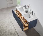 BARCELONA 60” DARK BLUE WALL MOUNT MODERN BATHROOM VANITY