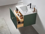 BARCELONA 30” FOREST GREEN WALL MOUNT MODERN BATHROOM VANITY