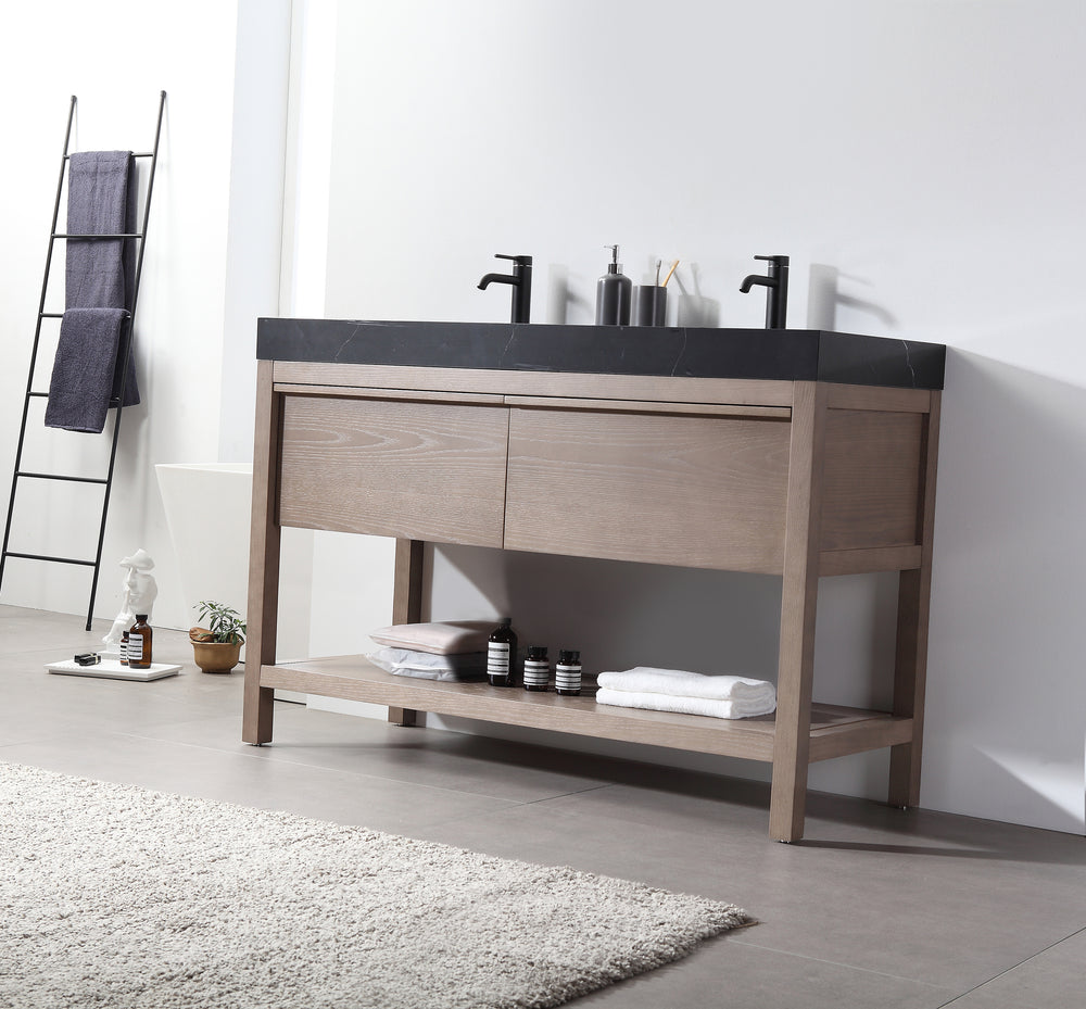 BIBURY 48” CHESTNUT OAK FREESTANDING MODERN BATHROOM VANITY