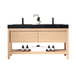 BIBURY 60” WHITEWASH OAK FREESTANDING MODERN BATHROOM VANITY