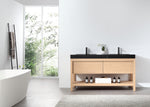 BIBURY 60” WHITEWASH OAK FREESTANDING MODERN BATHROOM VANITY