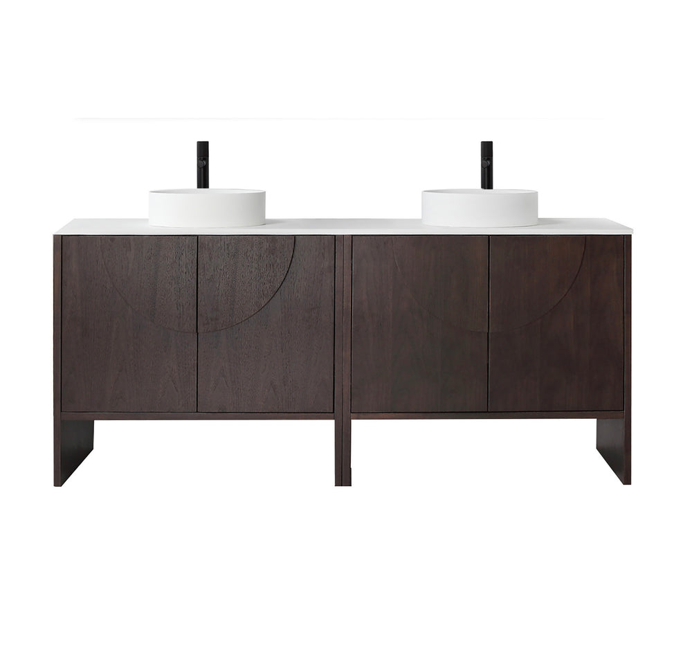 CELLE 72” DARK WALNUT FREESTANDING MODERN BATHROOM VANITY