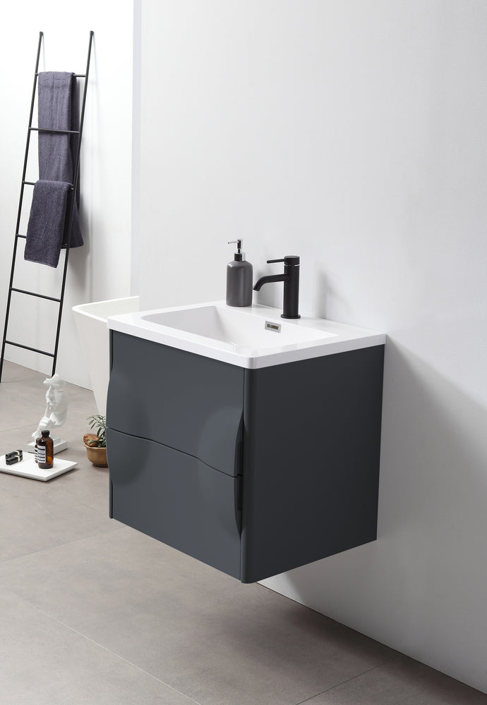 COLMAR 24” DARK GRAY WALL MOUNT MODERN BATHROOM VANITY