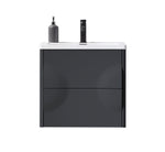 COLMAR 24” DARK GRAY WALL MOUNT MODERN BATHROOM VANITY