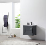 COLMAR 24” DARK GRAY WALL MOUNT MODERN BATHROOM VANITY