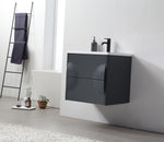 COLMAR 24” DARK GRAY WALL MOUNT MODERN BATHROOM VANITY