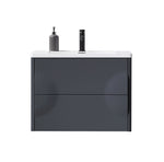 COLMAR 30” DARK GRAY WALL MOUNT MODERN BATHROOM VANITY