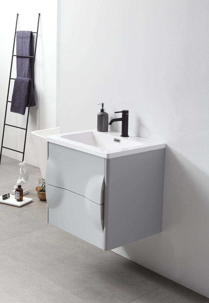 COLMAR 24” LIGHT GRAY WALL MOUNT MODERN BATHROOM VANITY