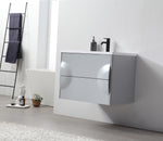 COLMAR 30” LIGHT GRAY WALL MOUNT MODERN BATHROOM VANITY